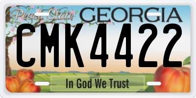 GA license plate CMK4422