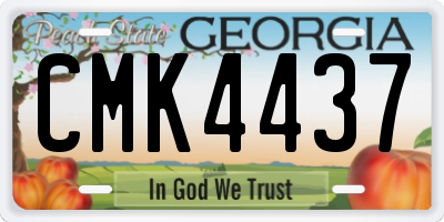 GA license plate CMK4437
