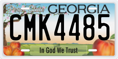 GA license plate CMK4485