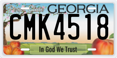 GA license plate CMK4518
