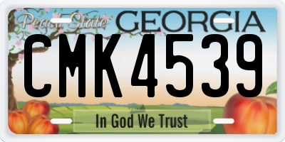 GA license plate CMK4539
