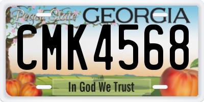 GA license plate CMK4568