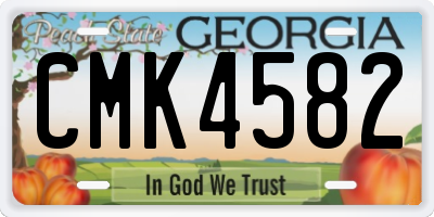 GA license plate CMK4582