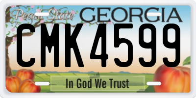 GA license plate CMK4599