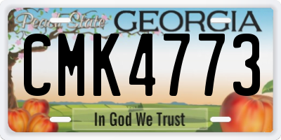GA license plate CMK4773