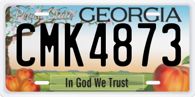 GA license plate CMK4873