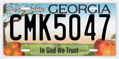 GA license plate CMK5047