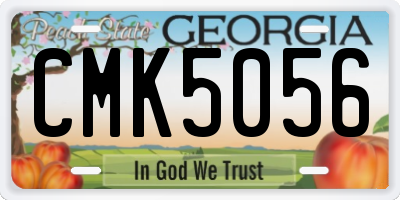 GA license plate CMK5056