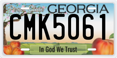 GA license plate CMK5061