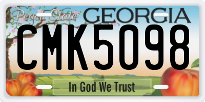 GA license plate CMK5098