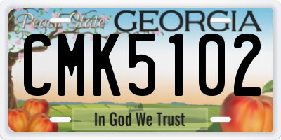 GA license plate CMK5102