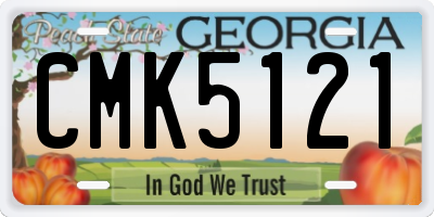 GA license plate CMK5121