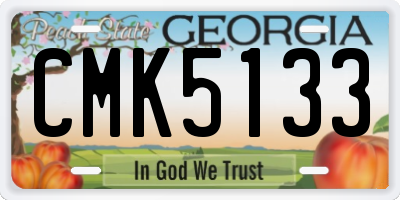 GA license plate CMK5133