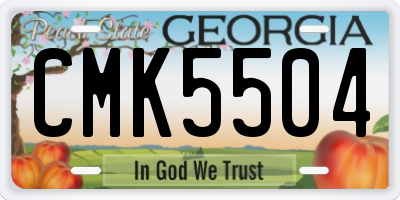 GA license plate CMK5504