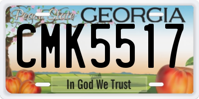GA license plate CMK5517
