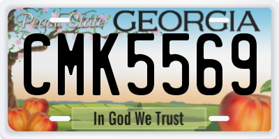 GA license plate CMK5569