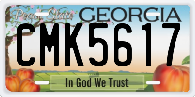 GA license plate CMK5617
