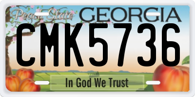 GA license plate CMK5736
