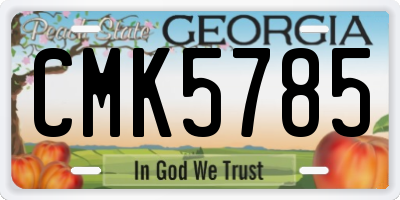 GA license plate CMK5785