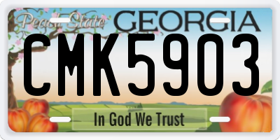GA license plate CMK5903