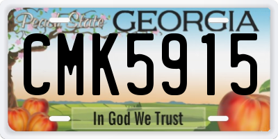 GA license plate CMK5915