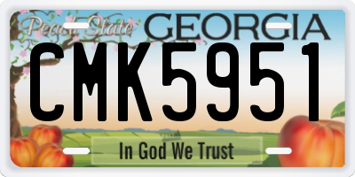 GA license plate CMK5951