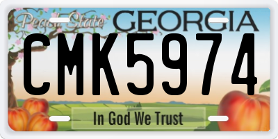GA license plate CMK5974