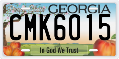 GA license plate CMK6015