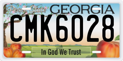 GA license plate CMK6028