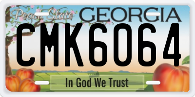 GA license plate CMK6064
