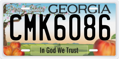 GA license plate CMK6086