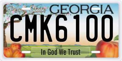 GA license plate CMK6100