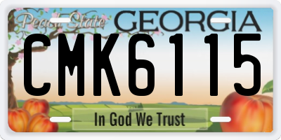 GA license plate CMK6115