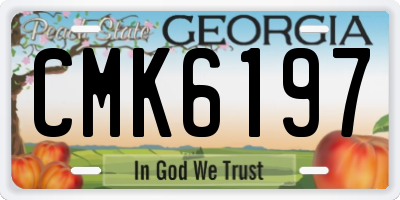 GA license plate CMK6197