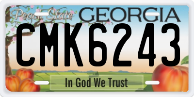 GA license plate CMK6243