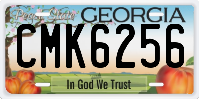 GA license plate CMK6256