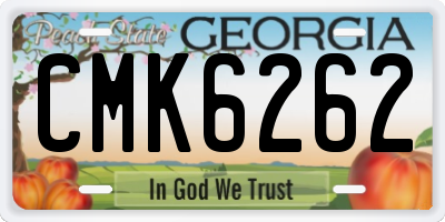 GA license plate CMK6262