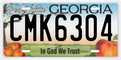 GA license plate CMK6304