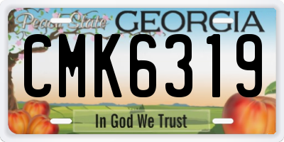 GA license plate CMK6319