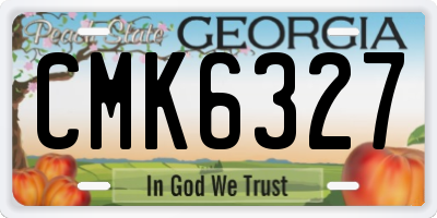 GA license plate CMK6327