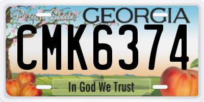 GA license plate CMK6374