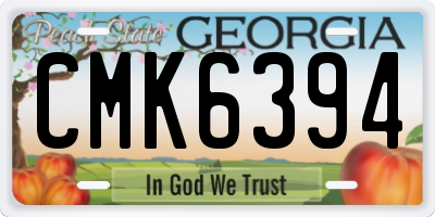 GA license plate CMK6394