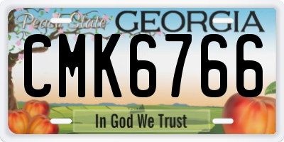 GA license plate CMK6766