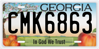 GA license plate CMK6863