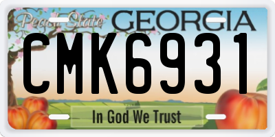 GA license plate CMK6931