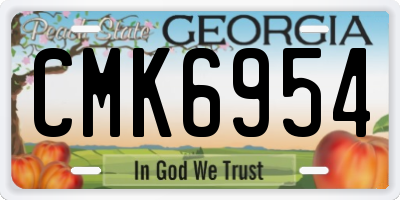 GA license plate CMK6954