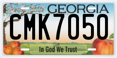 GA license plate CMK7050