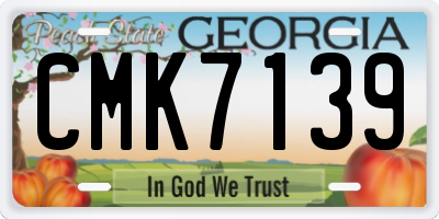 GA license plate CMK7139