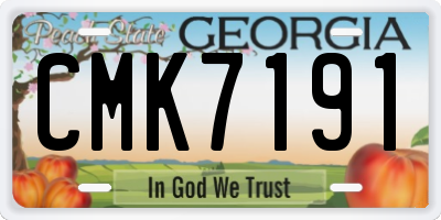 GA license plate CMK7191