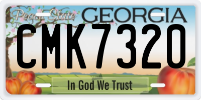 GA license plate CMK7320